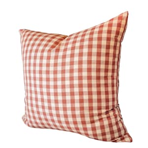 Chelsea Textiles check in rust pillow cover/Ready to ship/Both Sides