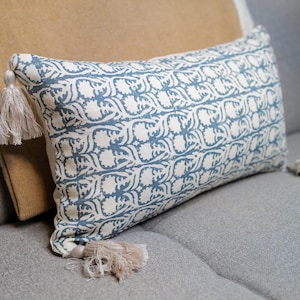Penny Morrison Ashok pillow cover with designer tassels-/Ready to ship/12x18”