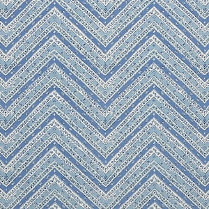 Soane Kalamkari Chevron – Lapis – Ivory Linen/Made to Order pillow cover