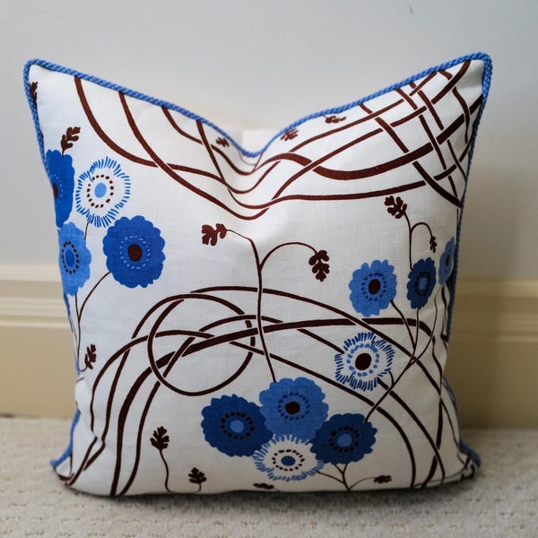 Josef Frank pillow/Samuel and Sons cord/ - solid reverse/Ready to ship/16.5”