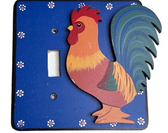 Rooster Light Switch Cover Country Chic- Handmade Farmhouse Wall Decor for Kitchen