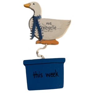 Duck Recycling Sign Eco-Friendly Wooden Fridge Magnet