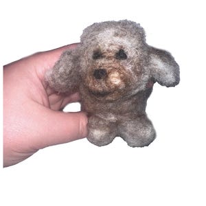 Nadel gefilzte Pudel Skulptur Handgefertigte Wolle Hund Figur 6,5 cm