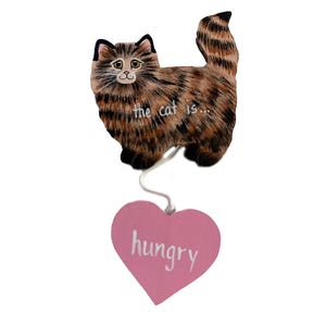 Fridge Magnet Meal Tracker Long Haired Cat Flip Sign Reminder Essentials