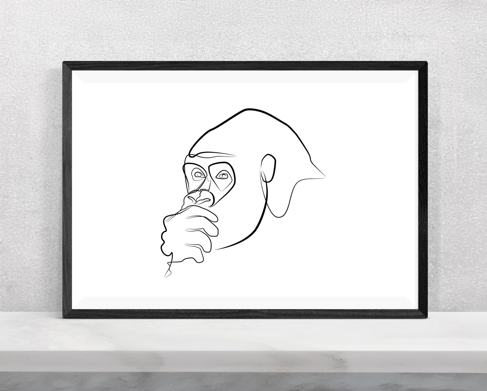 Minimalist Abstract Gorilla Art - One Line Drawing With Paw - Etsy