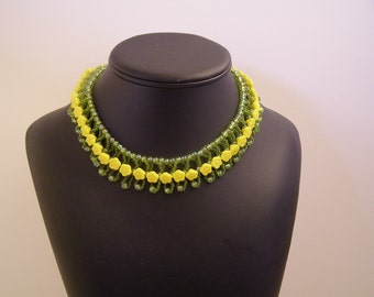 Yellow flower collar necklace