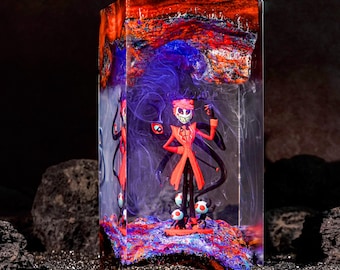 NEW Radio Devil Resin Night Light | Fanmade Demon Hotel Custom Lamp| Gaming Room Decor| Gift for Hazbin Fan
