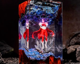 Omni-Man Resin Lamp, Superhero Art Collector's Display Piece, Invincible Show Fan Gift, Handmade Epoxy Resin Statue