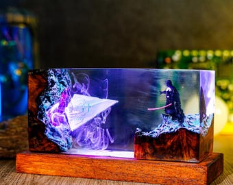 Darth Vadre Blast Resin Lamp with Troopers – Galactic Empire LED Night Light | Handmade Sci-Fi Diorama Lamp | Star War Decor for Collectors