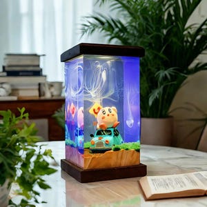 Personalized Kir.by Sleeping Night Lamp, Cute Acrylic Night Light for Kids, Baby Room Decor, 2025 Holiday Anime Fan Gift, Gift for Baby Love