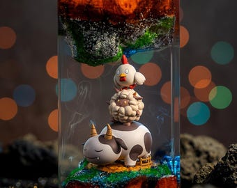 Chikipi Lamball Mozzarina Resin Lamp,  Epoxy Resin Night Light Inspired By Palworld, Gift For Her