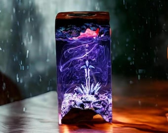 Lámpara de resina Frostmourne – Diorama de Warcraft hecho a mano, luz nocturna, exhibición de la espada del Rey Exánime, lámpara LED de fantasía para decoración de sala de juegos y regalo