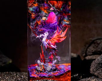 Arlecchino Plug-in Light Lamp - The Knave Fatui Harbinger Genshin Impact Inspired Art, Game Collectible