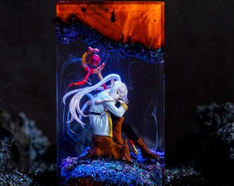 Frieren Beyond Journey's End Resin Lamp, Anime Night Light, Elf Mage Otaku Gift For Fans Home Office Desk Decor, Gift For Her