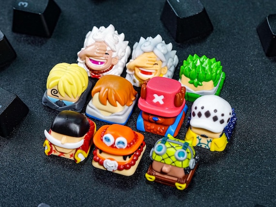 OP Anime Keycap Set, Artisan Resin Keycap for MX Cherry Switch Mechanical Keyboards, Handmade Anime Pirates Keycap Gift