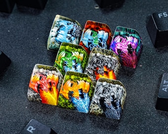 Dragon Artisan Keycap Set, Sa Profile Resin Keycap for Cherry MX Keyboard, Custom Escape Keycap, Unique Keyboard Accessory