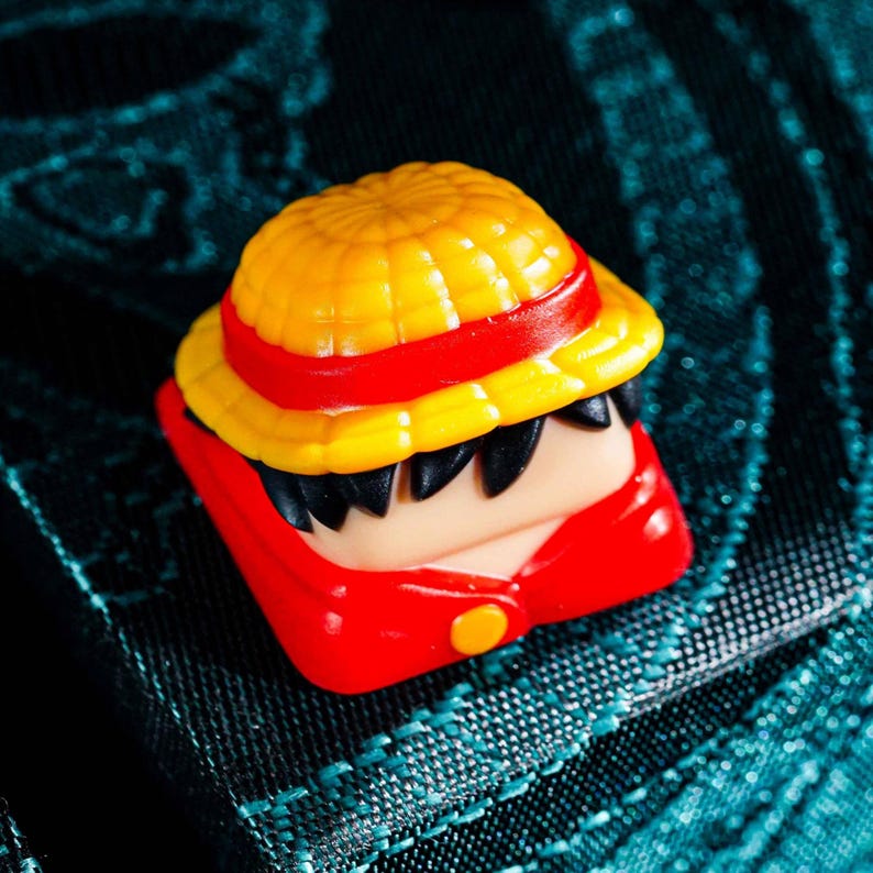 Ensemble de capuchons de touche anime OP, capuchon de touche artisanal en résine pour claviers mécaniques MX Cherry Switch, cadeau de capuchon de touche pirates anime fait main Luffy