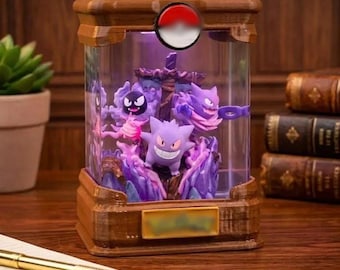Mini Ghost Evolution Resin Lamp | Figure Display Case| Creature Night Light | Handmade Gamer Gift