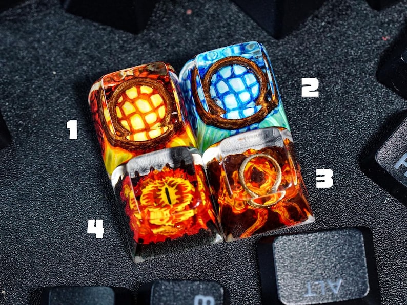 The Lord of the Rings Keycap, Eye Artisan Keycap, Handmade Resin Keycap ...