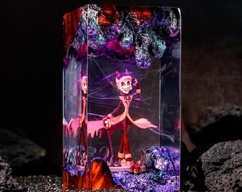Hazbin Hotel Alastor Night Light, Gift for Gamers, Christmas Gift, Colors Changing Resin Lamp, Birthday Gift