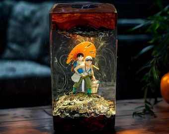 Seita and Setsuko Ghibli Resin Lamp – Studio Gh1bli LED Night Light | Heartwarming Scene | Handmade Japanese Decor | Emotional LED Lamp