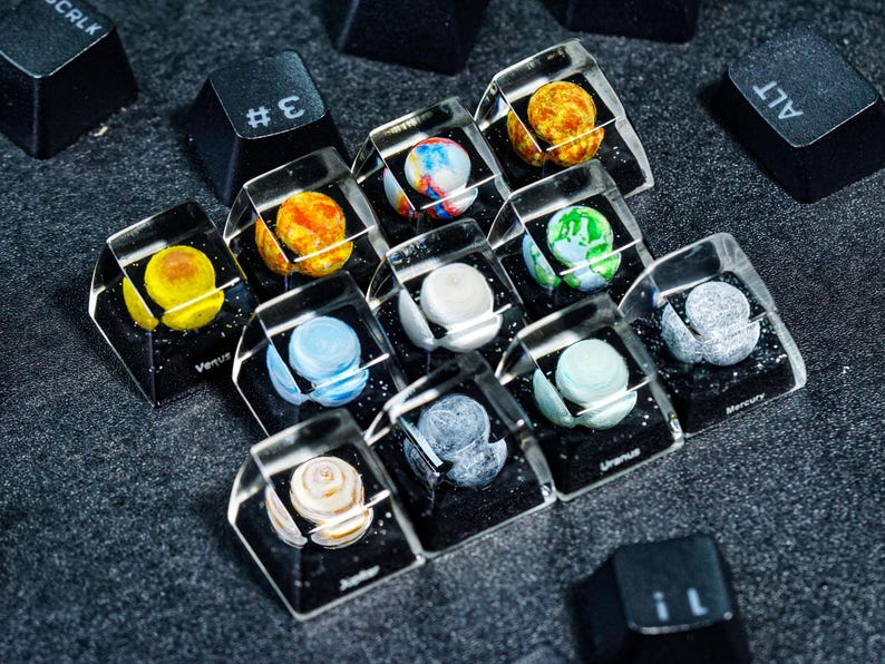 BUY 3 GET 1 Planet Keycap Set, Solar System Galaxy Universe Keycaps ...