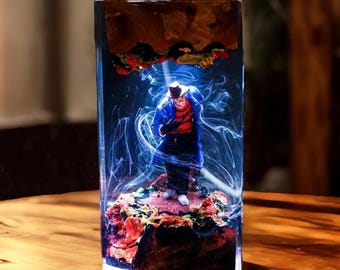 Lampe en résine Nightmare Horror d'Halloween – Lampe effrayante Freddy Krueger | Cauchemar hanté | Décor de film d'horreur | Veilleuse LED d'Halloween