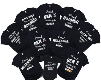 Generational Family Shirts, Funny Matching Tees for All Ages, Family Reunion Outfits, Unique Family Humor Tees, Nostalgic Family Shirts