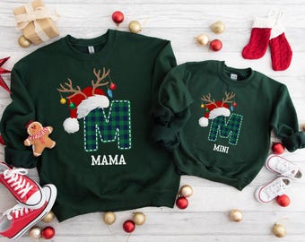 Mama and Mini Christmas Family Shirts, Custom Name Family Matching Shirts, Christmas Personalized Gift, Custom Family Christmas Shirt