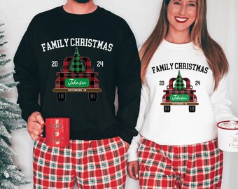 Personalized Family Christmas Sweatshirts, Matching Family Christmas Sweaters, 2024 Christmas Sweatshirts for Couples, Personalized Gifts