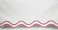 Embroidered Scalloped Crib Skirt: White Cotton Sateen, Split Corners