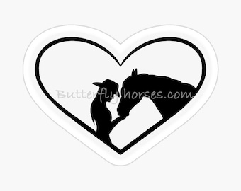 Cowgirl and her Horse Sticker for Horse Lovers