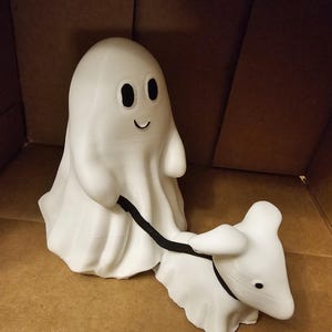 3D printed Ghost walking a dog