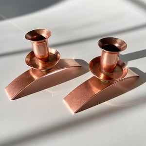 Pair of Vintage Copper Candlesticks