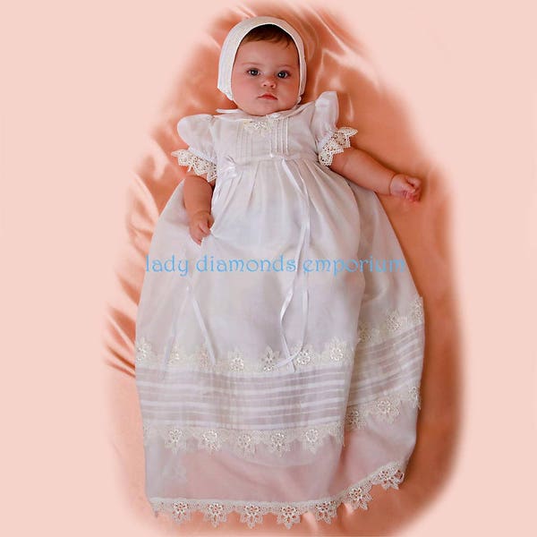 Baby Boys & Girls Christening Gown Dress Slip Jumpsuit Bonnets Hat Shoes size XXS XS S M Heirloom Sewing Pattern Simplicity 2457 Uncut FF