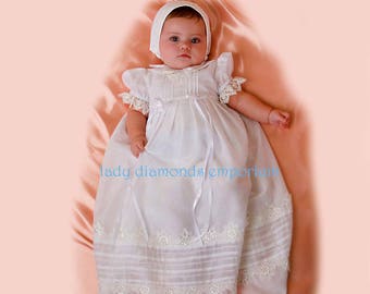 Baby Boys & Girls Christening Gown Dress Slip Jumpsuit Bonnets Hat Shoes size XXS XS S M Heirloom Sewing Pattern Simplicity 2457 Uncut FF