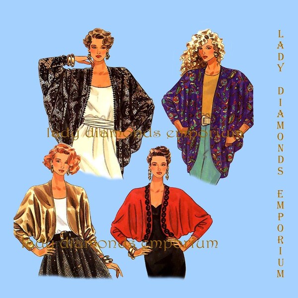 1990's Loose-Fitting Cocoon Jacket Womens size 6 8 10 12 14 16 18 20 22 24 Vintage Petite to Plus Size Sewing Pattern Simplicity 7023 Uncut