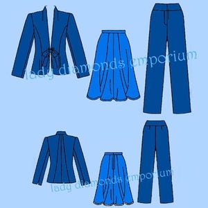 Classy Princess Seam Flared Skirt & Jacket Straight Leg Pants Womens size 8 10 12 14 Classic Fit Palmer Pletsch Pattern McCalls 5481 Uncut