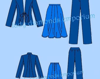 McCalls 5481 Princess Seam Flared Skirt Jacket Straight Leg Pants Womens sz 8 10 12 14 Sewing Pattern Uncut