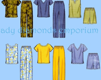 Vintage Pullover Tops Pull-on Pants Shorts Womens Plus Size 26 28 30 32 Six Made Easy Full Figure Summer Sewing Pattern Simplicity 7236 Uncu