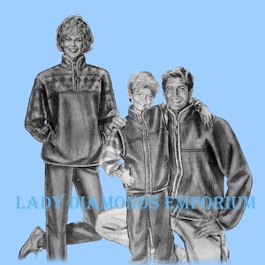 1990’s Men Women Childs Pullover Tops Zip-up Jackets Vests Coat Adult Chest 30-48  Childs Chest 21-29 Oregon Rain Stretch & Sew Pattern 196