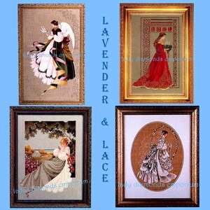 Vintage Lavender & Lace Cross Stitch Patterns  Angel of Christmas Angel of the Morning Nantucket Rose The Bride L and L 9 15 20 32 39 53