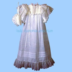 1980’s Heirloom Christening Gown & Bonnet Yoke Variations Newborn to 3 Months Gooseberry Hill Sewing Pattern # 125 Uncut FF