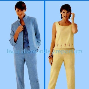 Vtg McCalls 3094 Pullover Tops Capris Pants Unlined Jacket Mandarin Collar Womens size 14 16 18 Sewing Pattern Uncut