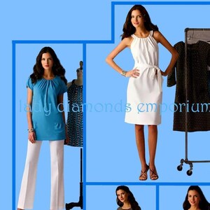Straight A-line Dress Tunic Top Pants Belt Halter Dress Women size 6 8 10 12 14 Sew Stylish Summer Sewing Pattern Simplicity 2925 Uncut