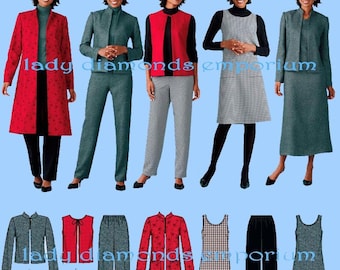 Vtg Simplicity 4789 Facile Robe pull trapèze Pantalon à enfiler Gilet Veste Femme 10 12 14 16 18 Patron de couture non coupé