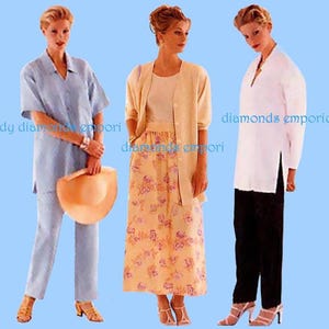 1990&#39;s Tunic Shirt Top Blouse Pull-on Pants Flared A-line Skirt Short or Long Sleeve Womens sz 10 12 14 Easy Sew Pattern McCalls 8617 Uncut