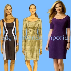 Butterick 5998 Fitted Sheath Dress Slenderizing Princess Seams Back Zipper Womens 8 10 12 14 16 Easy Sewing Pattern Uncut
