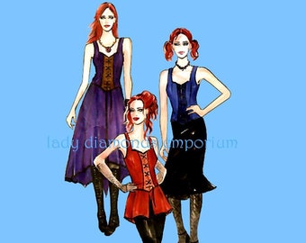 Steampunk Goth Costume Medieval Vest Corset Skirt Dress Womens 14 16 18 20 22 Historical Cosplay Sewing Pattern Simplicity 2757 Uncut