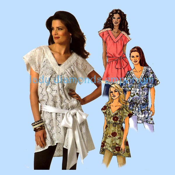 Butterick B4984 Womens Loose-Fit Tops Tunics Blouse Shirt size 16 18 20 22 Fast & Easy Average to Plus Size Sewing Pattern 4984 Uncut FF